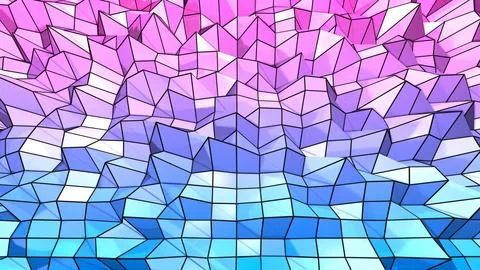 3d rendering of low poly background with 3d objects and modern gradient colors イラスト素材