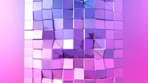 3d rendering of low poly background with 3d objects and modern gradient colors Illustrazione stock