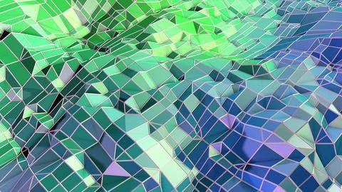 3d rendering of low poly background with 3d objects and modern gradient colors Stock Illustration