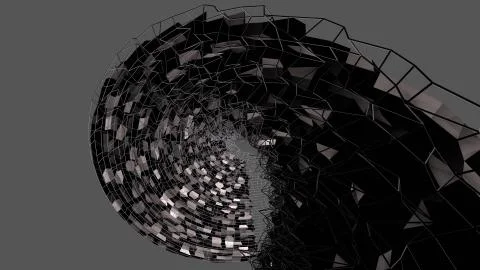 3d rendering of low poly grey black background with 3d objects and modern style Illustrazione stock