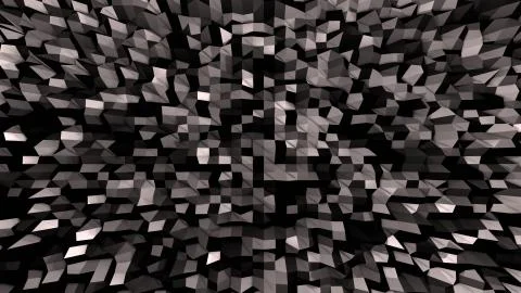 3d rendering of low poly grey black background with 3d objects and modern style Stock Illustration