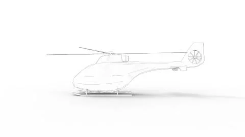 3d rendering of a low poly helicopter isolated in white studio background Stock Illustration