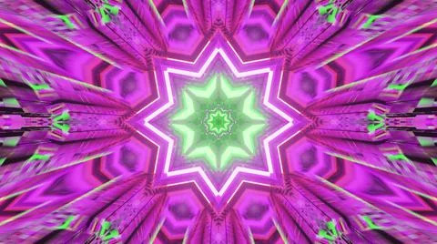 A 3D rendering of a luminous neon pink explosion in the shape of a star with  Illustrazione stock