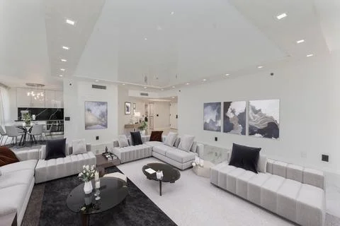 3D rendering of a luxury modern and rustic living room interior with elegant acc Stock Illustration