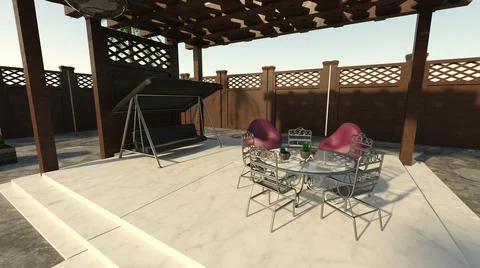 3D Rendering Luxury Pool Bar Illustrazione stock