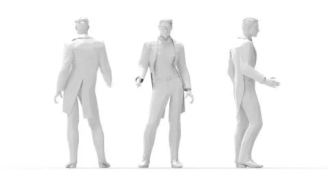 3D rendering macho man posing trendy style model isolated on white Illustrazione stock