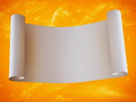 3D rendering of a magical blank scroll. Stock Illustration