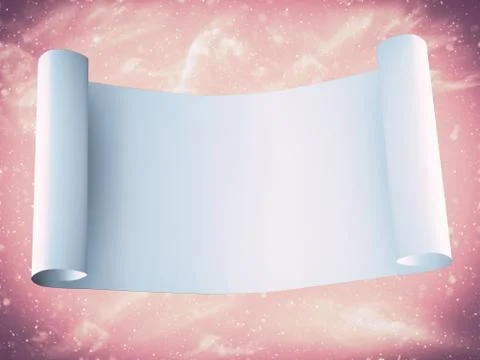 3D rendering of a magical blank scroll. Stock Illustration