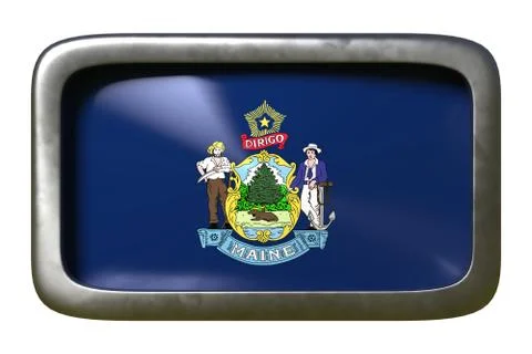 3d rendering of Maine State flag Stock Illustration