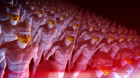 3D Rendering male crowd 4K Outbreak medical animation Coronavirus COVID 19 Stock Footage 128566778