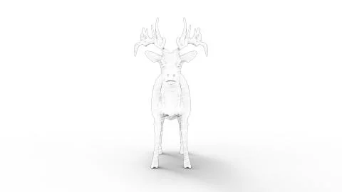 3d rendering of a male deer isolated in white background Stock Illustration