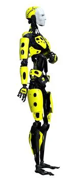 3D Rendering Male Robot on White Stock Illustration
