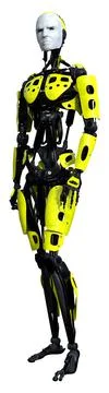 3D Rendering Male Robot on White Stock Illustration