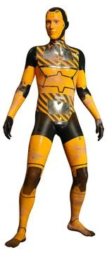 3D Rendering Male Robot on White Stock Illustration
