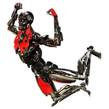 3D Rendering Male Robot on White Stock Illustration