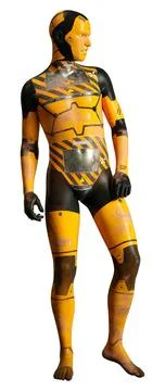 3D Rendering Male Robot on White Stock Illustration