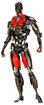 3D Rendering Male Robot on White Stock Illustration