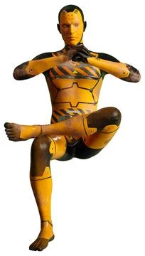 3D Rendering Male Robot on White Stockillustratie