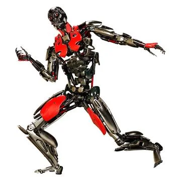 3D Rendering Male Robot on White Illustrazione stock