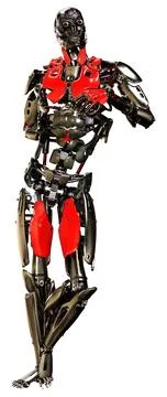 3D Rendering Male Robot on White Stock Illustration