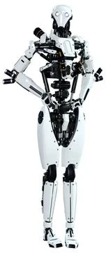 3D Rendering Male Robot on White Stock Illustration