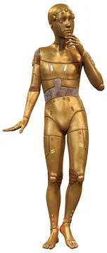 3D Rendering Male Robot on White Stock Illustration