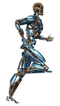 3D Rendering Male Robot on White Stock Illustration
