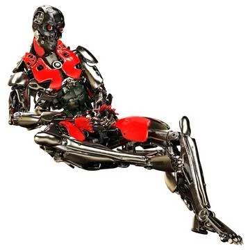3D Rendering Male Robot on White Stock Illustration