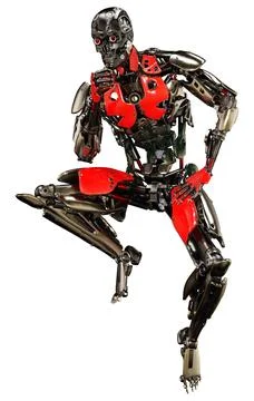 3D Rendering Male Robot on White Stock Illustration