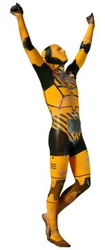 3D Rendering Male Robot on White Stock Illustration