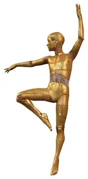 3D Rendering Male Robot on White Stock Illustration