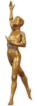 3D Rendering Male Robot on White Stock Illustration
