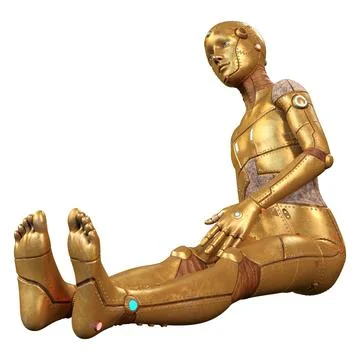 3D Rendering Male Robot on White Stock Illustration