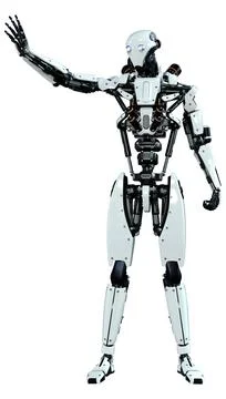 3D Rendering Male Robot on White Stock Illustration