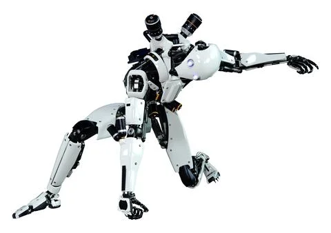 3D Rendering Male Robot on White Stock Illustration