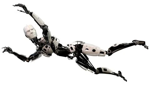 3D Rendering Male Robot on White Stock Illustration
