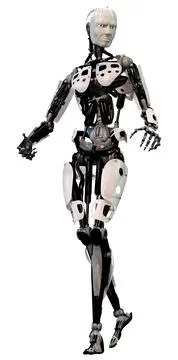 3D Rendering Male Robot on White Stock Illustration