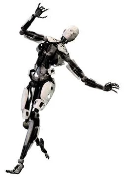 3D Rendering Male Robot on White Stock Illustration