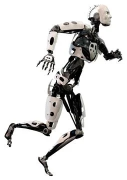 3D Rendering Male Robot on White Stock Illustration