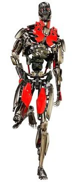 3D Rendering Male Robot on White Stock Illustration