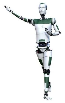 3D Rendering Male Robot on White Stock Illustration