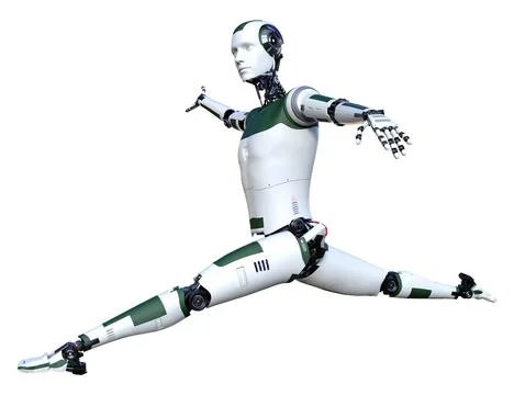 3D Rendering Male Robot on White Stock Illustration