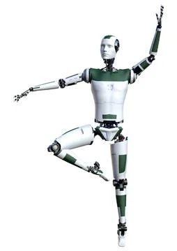 3D Rendering Male Robot on White Stock Illustration
