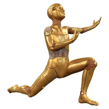 3D Rendering Male Robot on White Stock Illustration