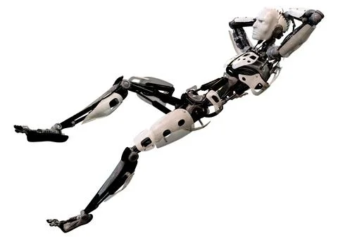 3D Rendering Male Robot on White Illustration