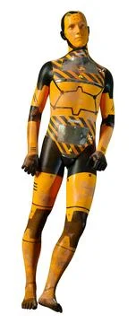 3D Rendering Male Robot on White Illustration