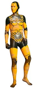 3D Rendering Male Robot on White Illustration