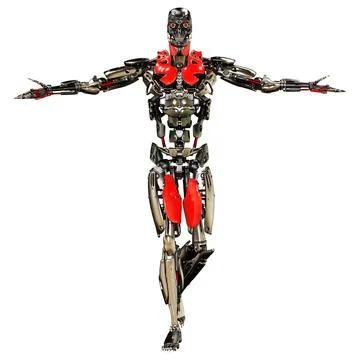 3D Rendering Male Robot on White Stock Illustration