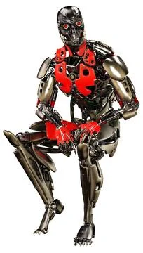 3D Rendering Male Robot on White Illustration