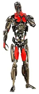 3D Rendering Male Robot on White Illustration